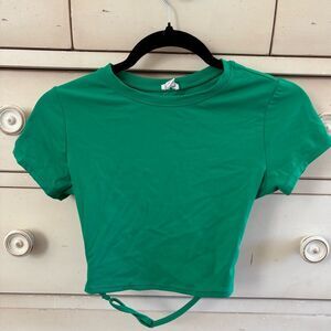 Express Body Contour Green Cropped Top – Size Small
